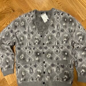 Gray Patterned Men's Sweater